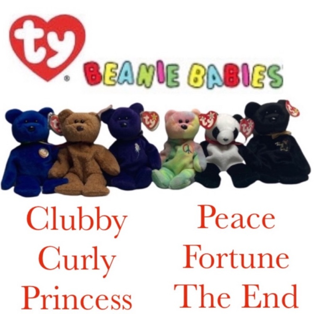Ty Beanie Babies Vintage 90s Y2K Rare Limited Edition Plush Toy Set Multicolor